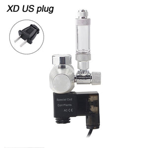Aquarium CO2 Regulator Magnetic Solenoid Check Valve Fish Tank CO2 Pressure Reducing Valve DIY CO2 Control System Kit 220V 110V