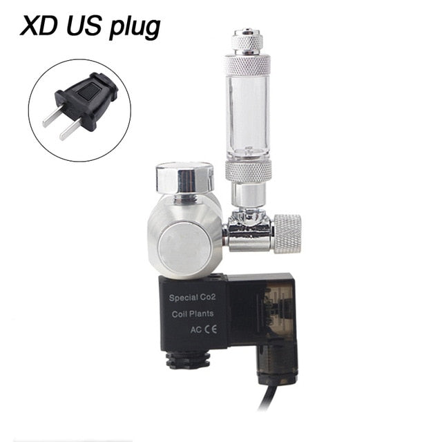 Aquarium CO2 Regulator Magnetic Solenoid Check Valve Fish Tank CO2 Pressure Reducing Valve DIY CO2 Control System Kit 220V 110V