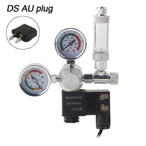 Aquarium CO2 Regulator Magnetic Solenoid Check Valve Fish Tank CO2 Pressure Reducing Valve DIY CO2 Control System Kit 220V 110V