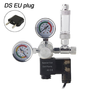 Aquarium CO2 Regulator Magnetic Solenoid Check Valve Fish Tank CO2 Pressure Reducing Valve DIY CO2 Control System Kit 220V 110V
