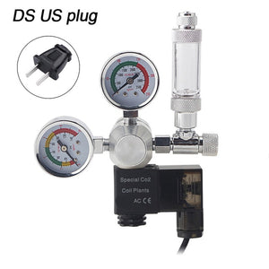 Aquarium CO2 Regulator Magnetic Solenoid Check Valve Fish Tank CO2 Pressure Reducing Valve DIY CO2 Control System Kit 220V 110V