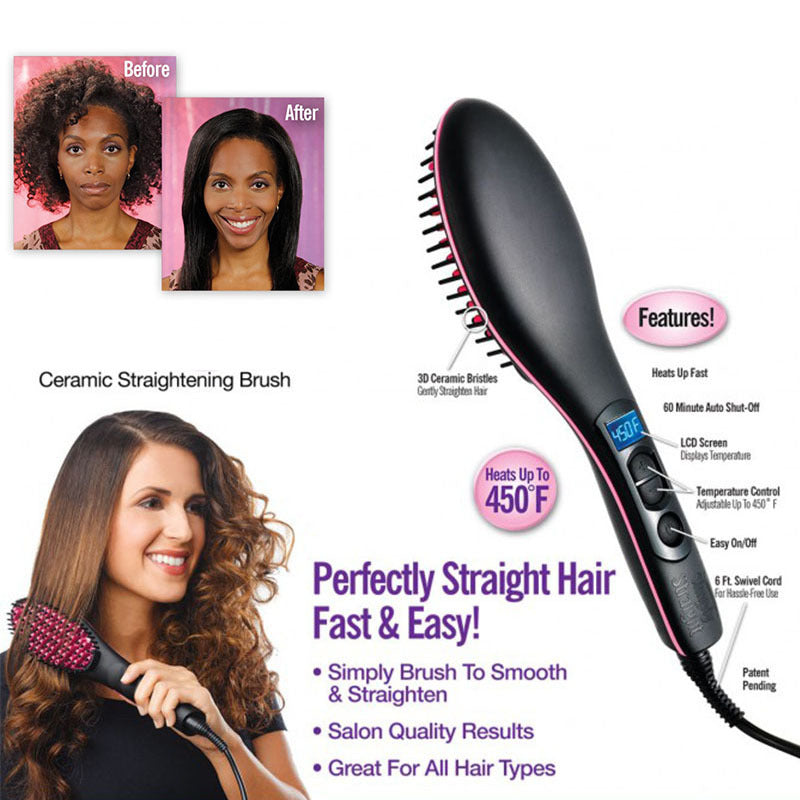 2018 Simply Straight hair straightening irons the ceramic straightening brush quality results in minutes straighten