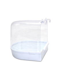 Load image into Gallery viewer, 1Pcs Plastic Bird Water Bath Box Bathtub Shower Box Case Parrot for Parakeet Finch Pet Cage Hanging Bowl Birdbath Bird Supplies
