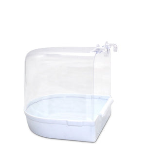 1Pcs Plastic Bird Water Bath Box Bathtub Shower Box Case Parrot for Parakeet Finch Pet Cage Hanging Bowl Birdbath Bird Supplies