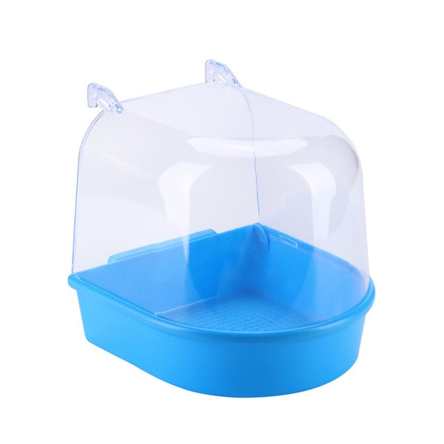 1Pcs Plastic Bird Water Bath Box Bathtub Shower Box Case Parrot for Parakeet Finch Pet Cage Hanging Bowl Birdbath Bird Supplies